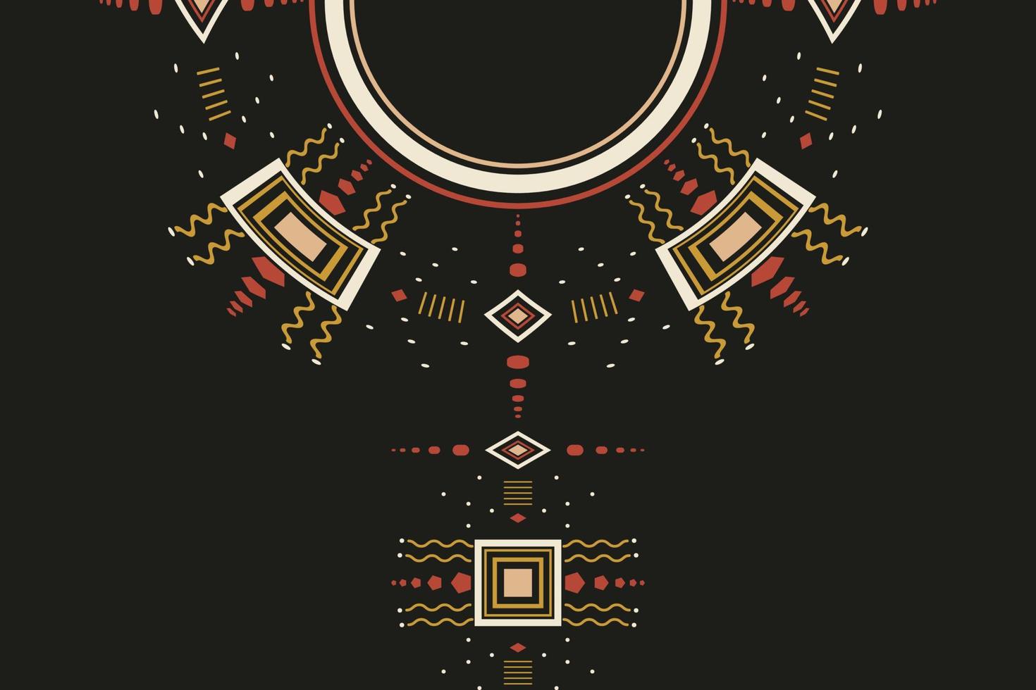 Kurti Neck Design Vector Motif Embroidery ethnic flowers neck line flower Aztec style embroidery abstract Kurti Neck Design Vector illustration. design for texture, fabric, and saree.