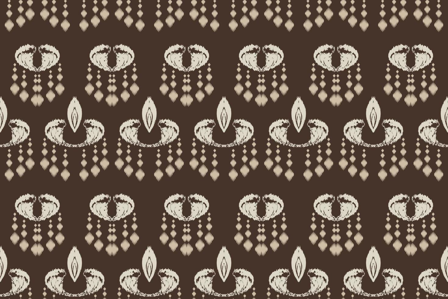 tela ikkat o ikat batik textil patrón sin costuras diseño vectorial digital para imprimir saree kurti borneo borde de tela símbolos de pincel muestras de algodón vector