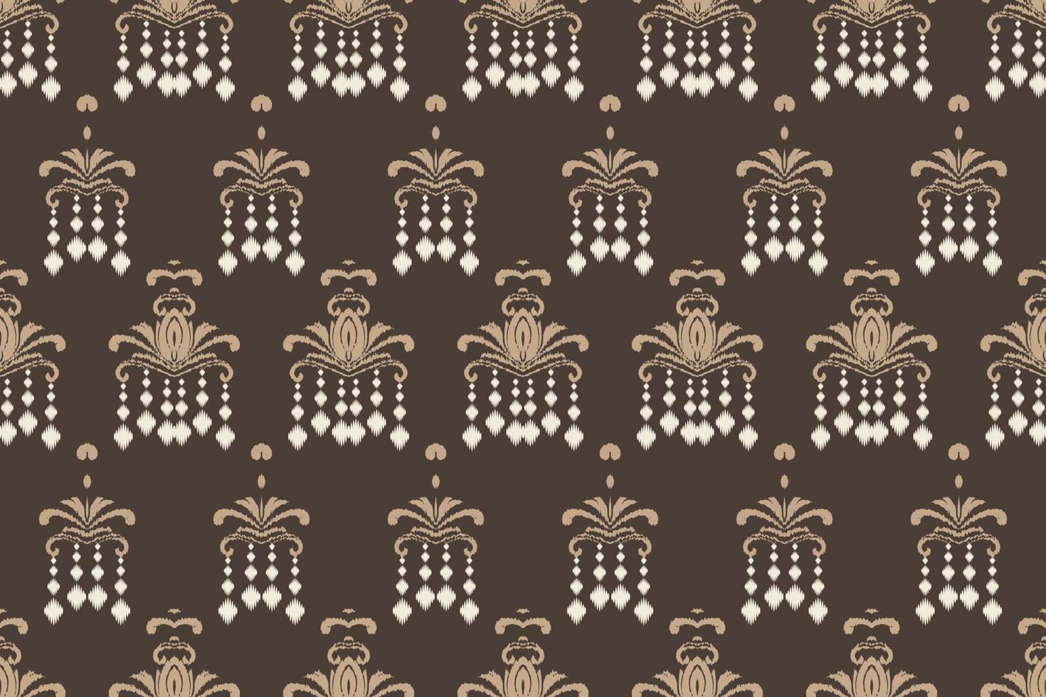 ikkat o ikat triángulo batik textil patrón sin costuras diseño vectorial digital para imprimir saree kurti borneo borde de tela símbolos de pincel muestras con estilo vector