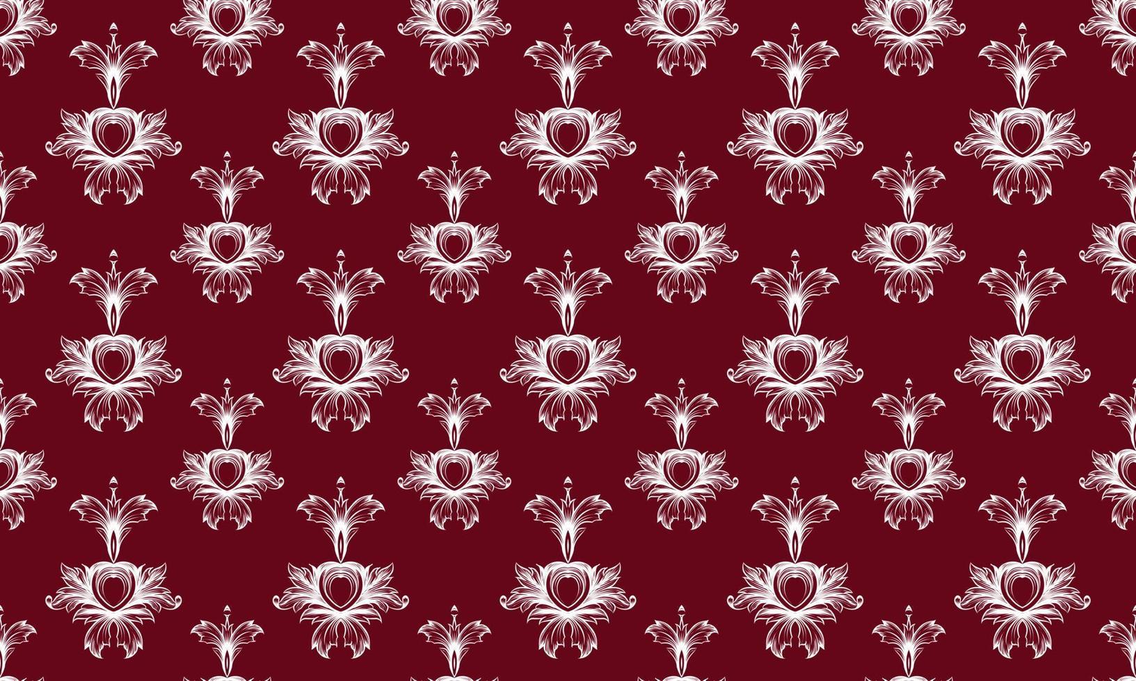 Damask Fleur de Lis border vector seamless pattern background wallpaper