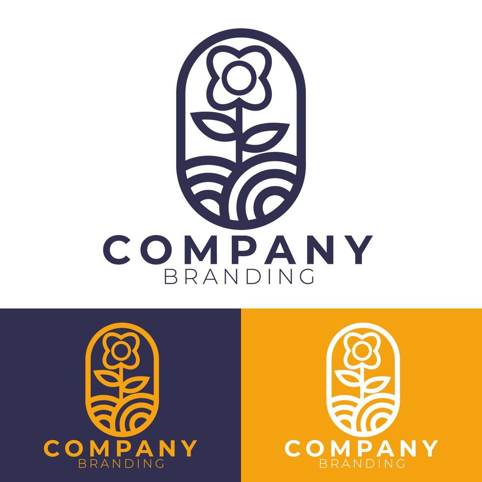 set of minimalist flower logo template vector