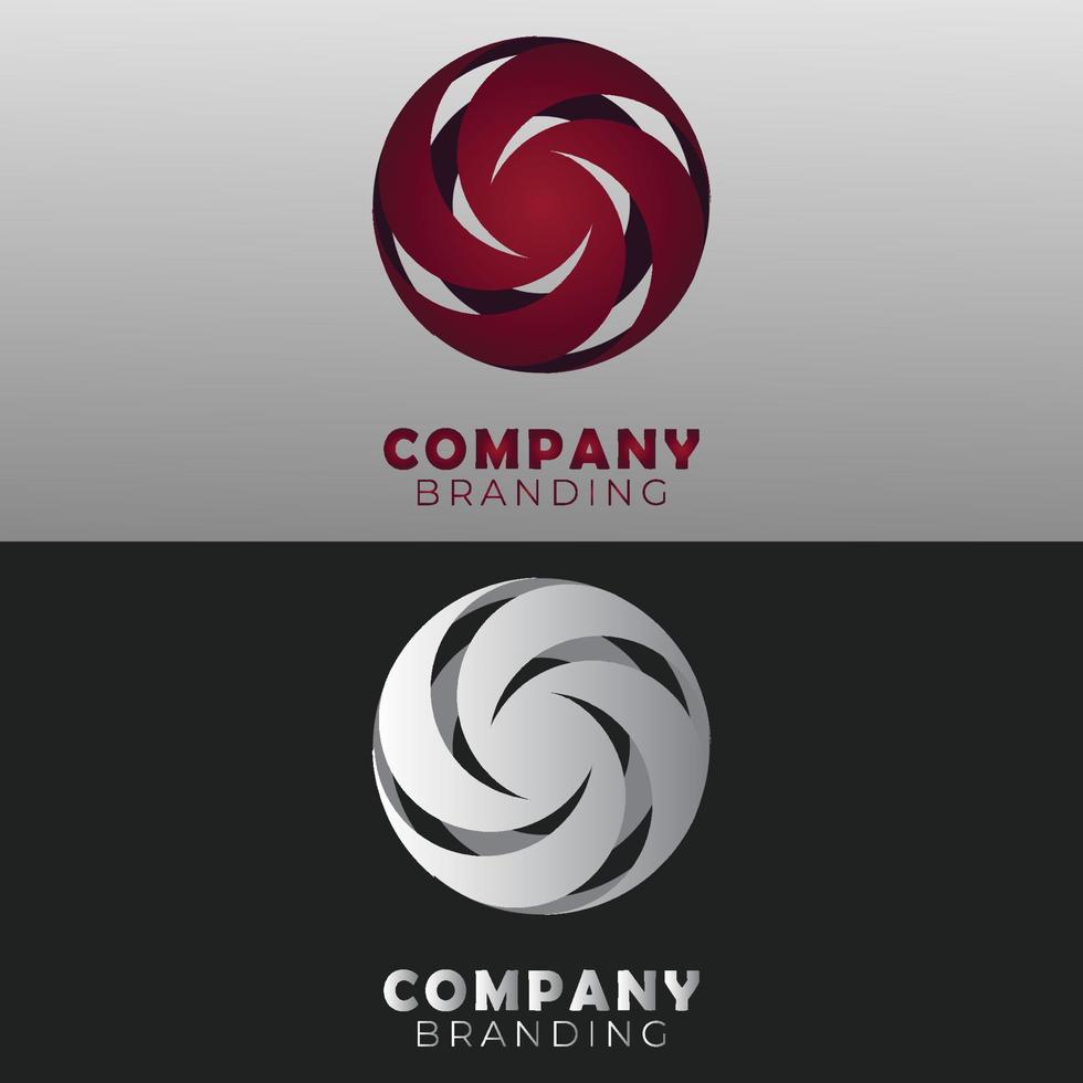 swirling orb logo design in vector