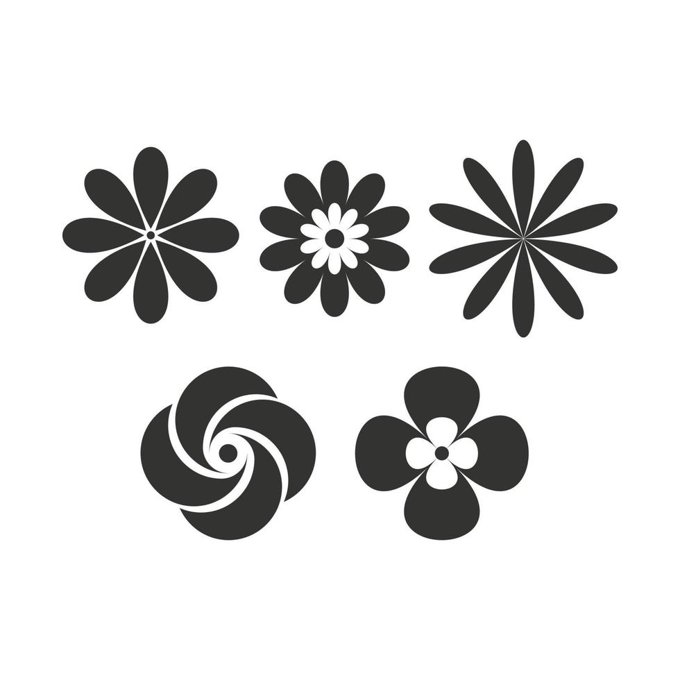 conjunto de iconos de flores sobre fondo blanco. icono de flor simple. ilustración vectorial vector