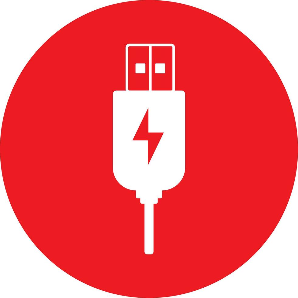 USB Charger Glyph Icon vector