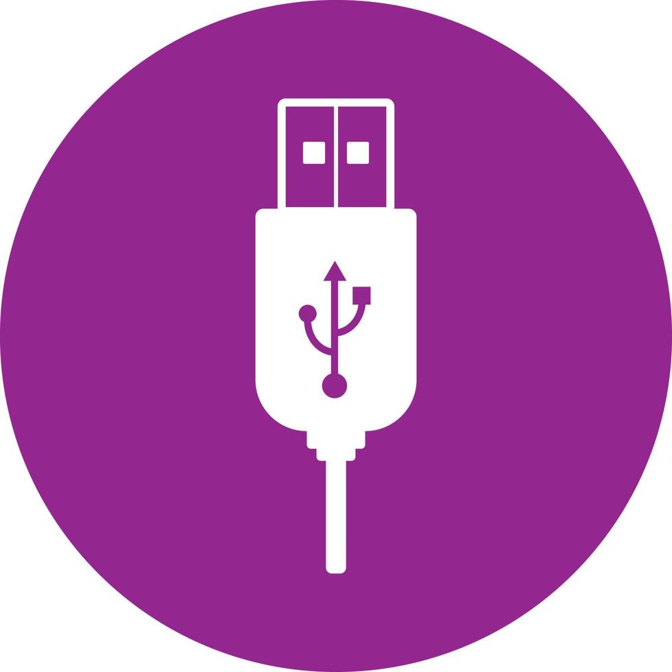 USB Cable Glyph Icon vector