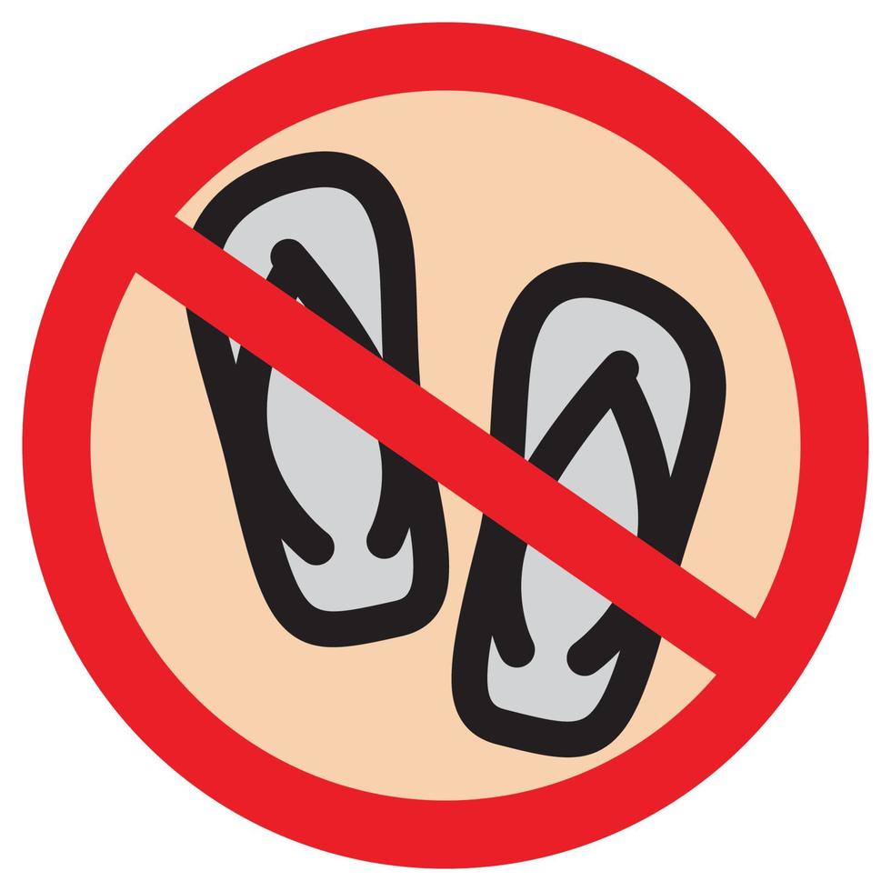 No Slippers Flat Icon vector