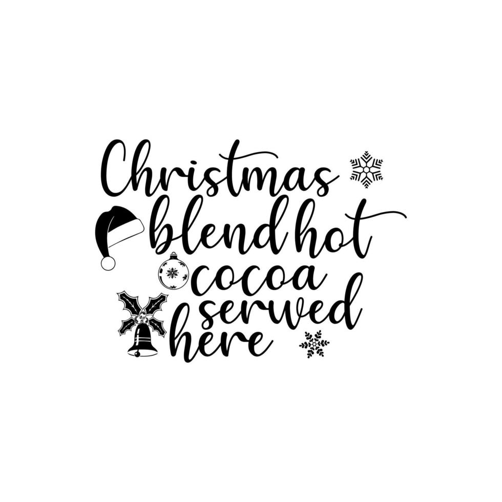 Christmas blend hot cocoa sewed here vector
