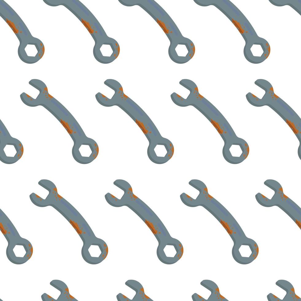 Vector pattern with rusty keys. Metal recycling. Seamless background on the theme of environmental conservation.