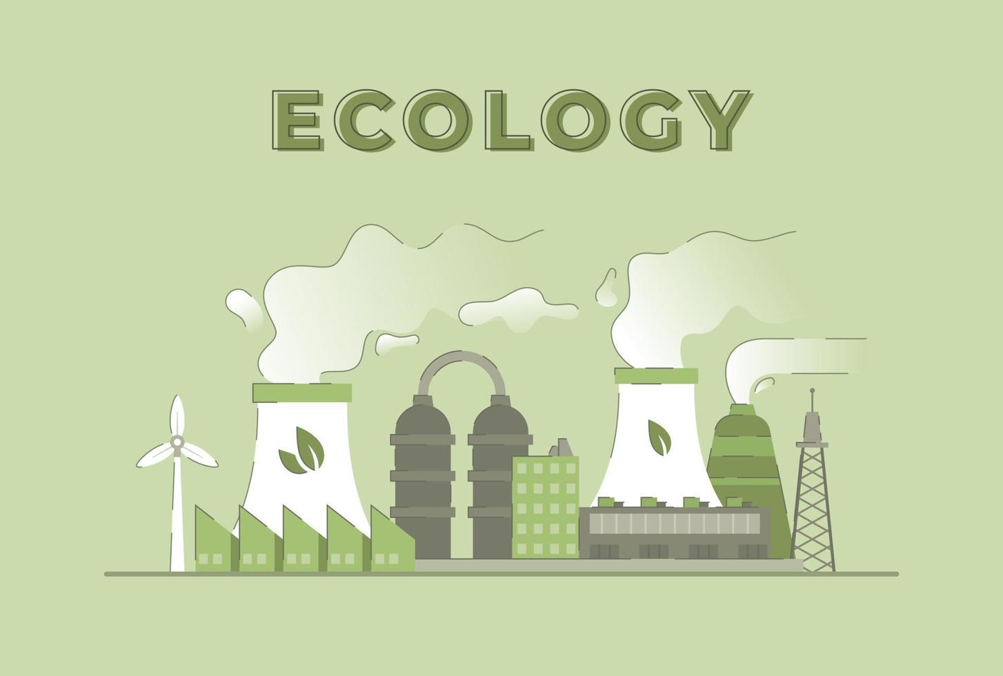 el concepto de ecología. ilustración vectorial de la bandera de las plantas ecológicas. estación. fondo verde vector