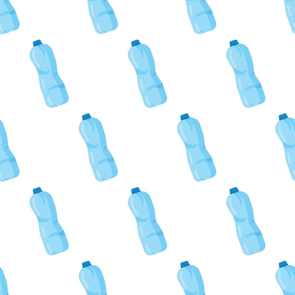 Vector pattern with plastic bottles. Used water bottles. Seamless background with plastic trash.