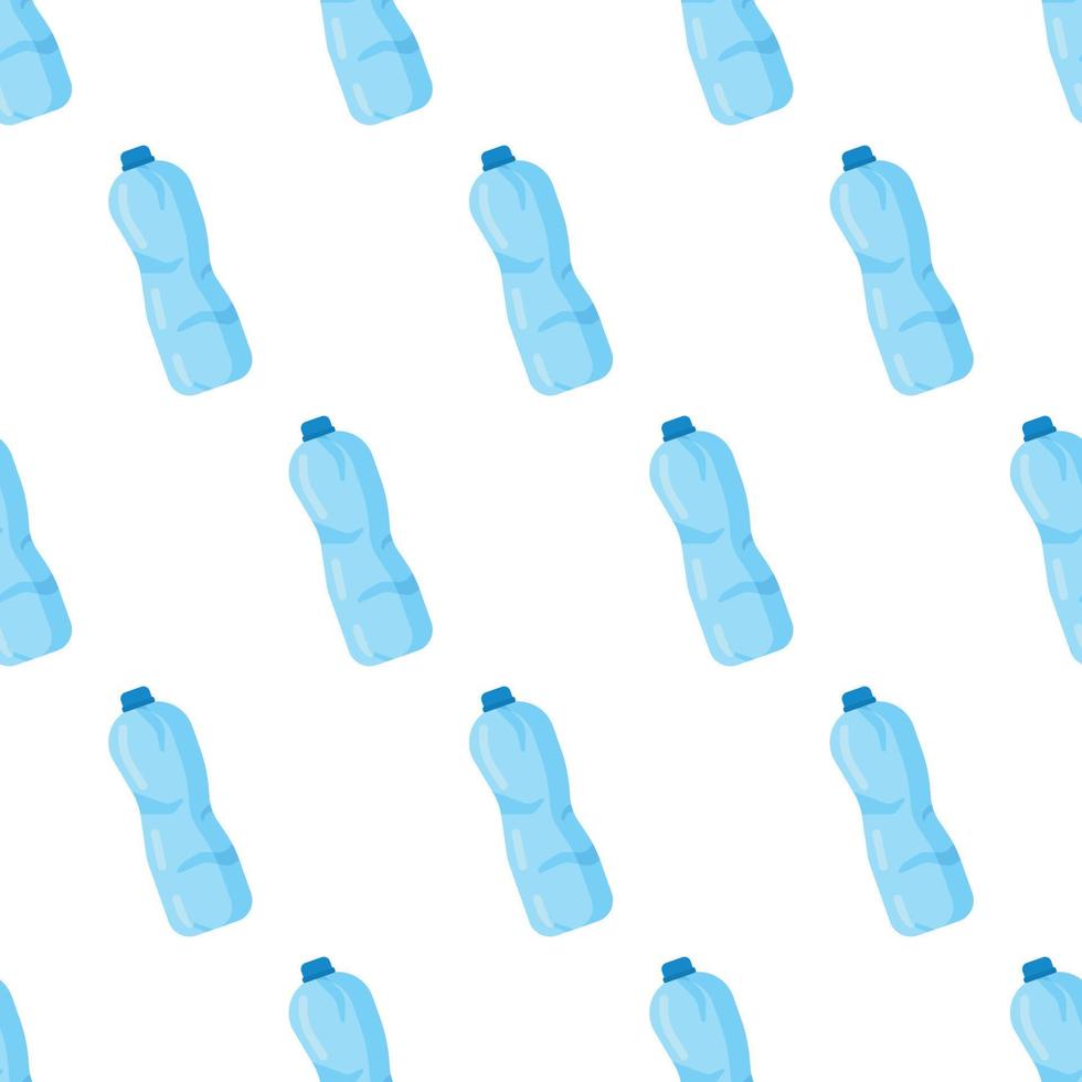 Vector pattern with plastic bottles. Used water bottles. Seamless background with plastic trash.