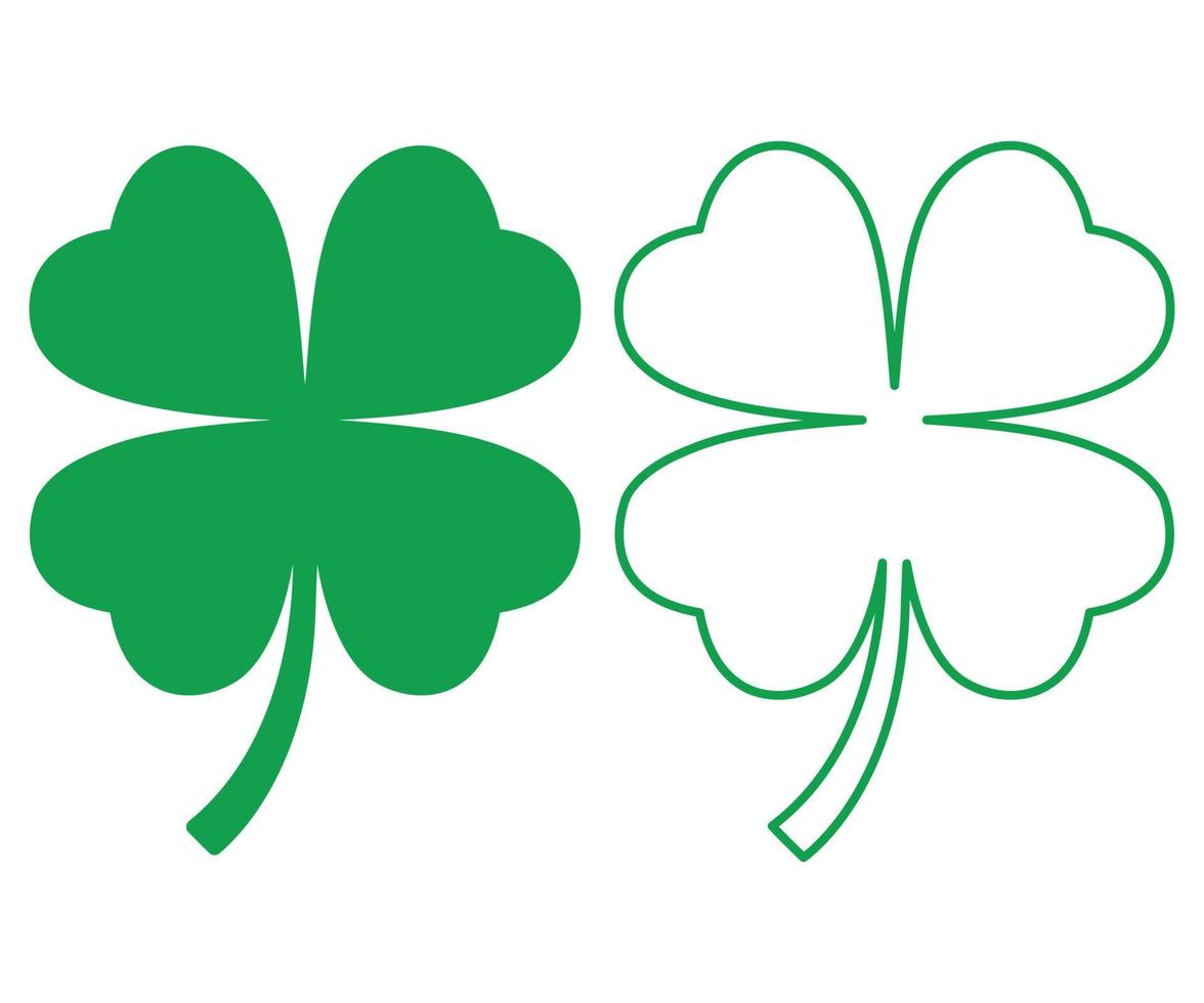four leaf clover icon. green icon isolated vector on white background