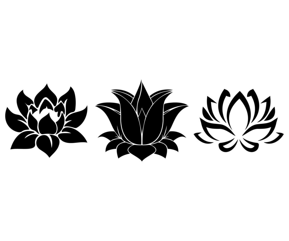 Lotus flower design, set, Yoga vector abstract collection isolated illustration