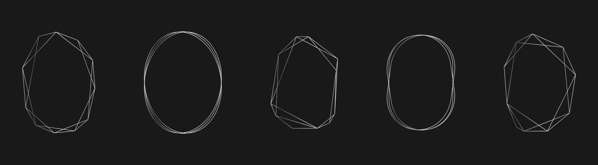 Set of silver vector frames for invitations, luxury decor in art deco