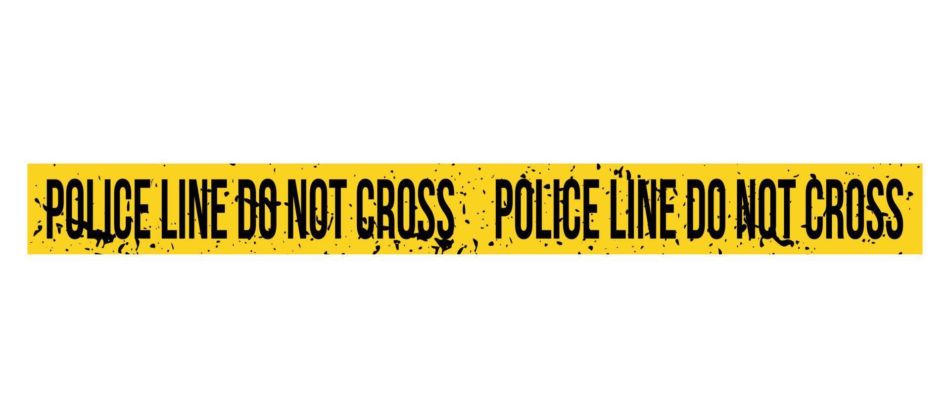 Police line do not cross. Barrier tape. Crime scene border. Safety type.  Accident restriction line. Isolated on white background. Vector  illustration