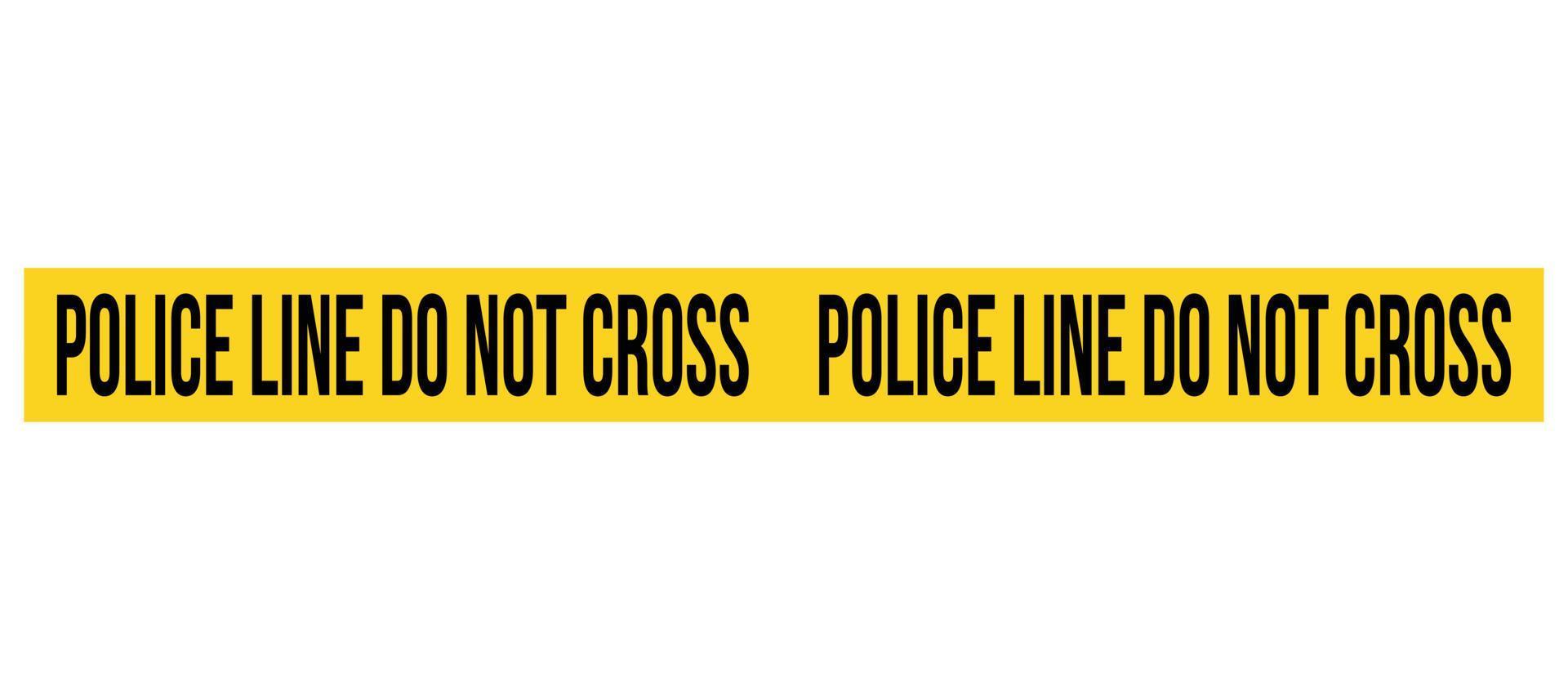 Police line do not cross. Barrier tape. Crime scene border. Safety type.  Accident restriction line. Isolated on white background. Vector  illustration