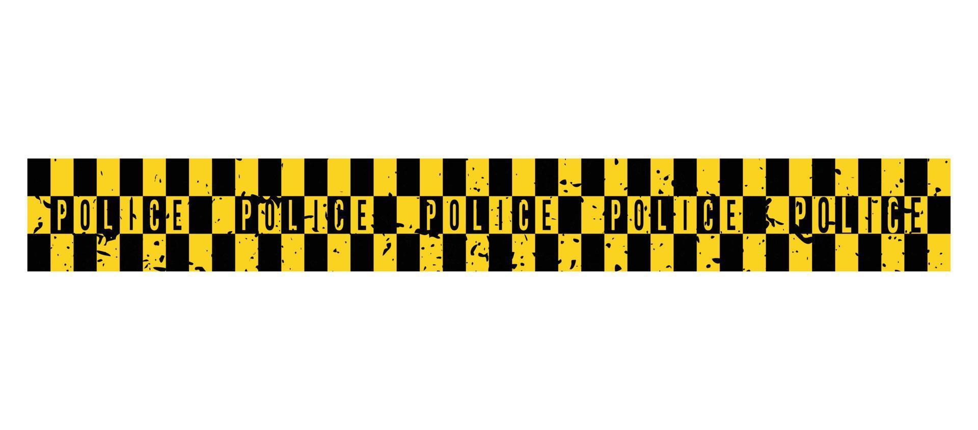 Police line do not cross. Barrier tape. Crime scene border. Safety type.  Accident restriction line. Isolated on white background. Vector  illustration