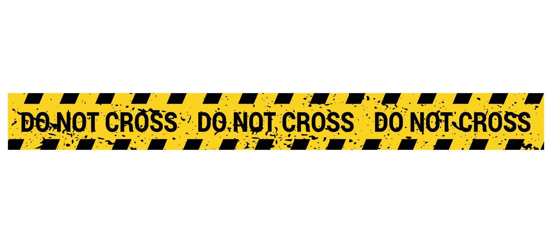 Police line do not cross. Barrier tape. Crime scene border. Safety type.  Accident restriction line. Isolated on white background. Vector  illustration