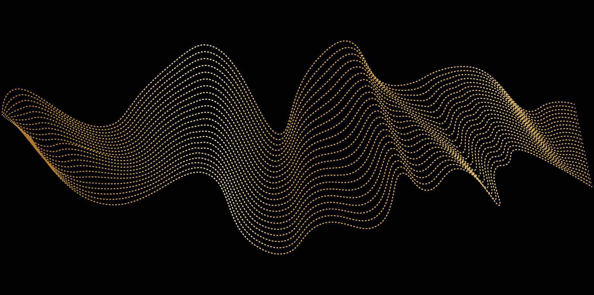 Gold monochrome effect digital Sound Wave equalizer, technology and earthquake wave concept, golden luxury design for music industry. Vector illustration