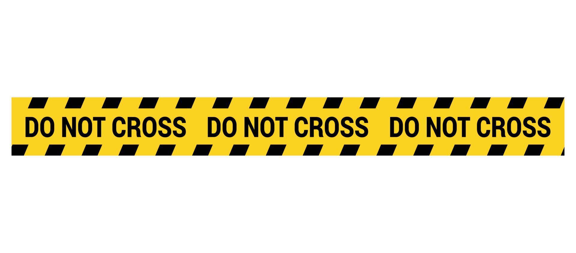 Police line do not cross. Barrier tape. Crime scene border. Safety type.  Accident restriction line. Isolated on white background. Vector  illustration