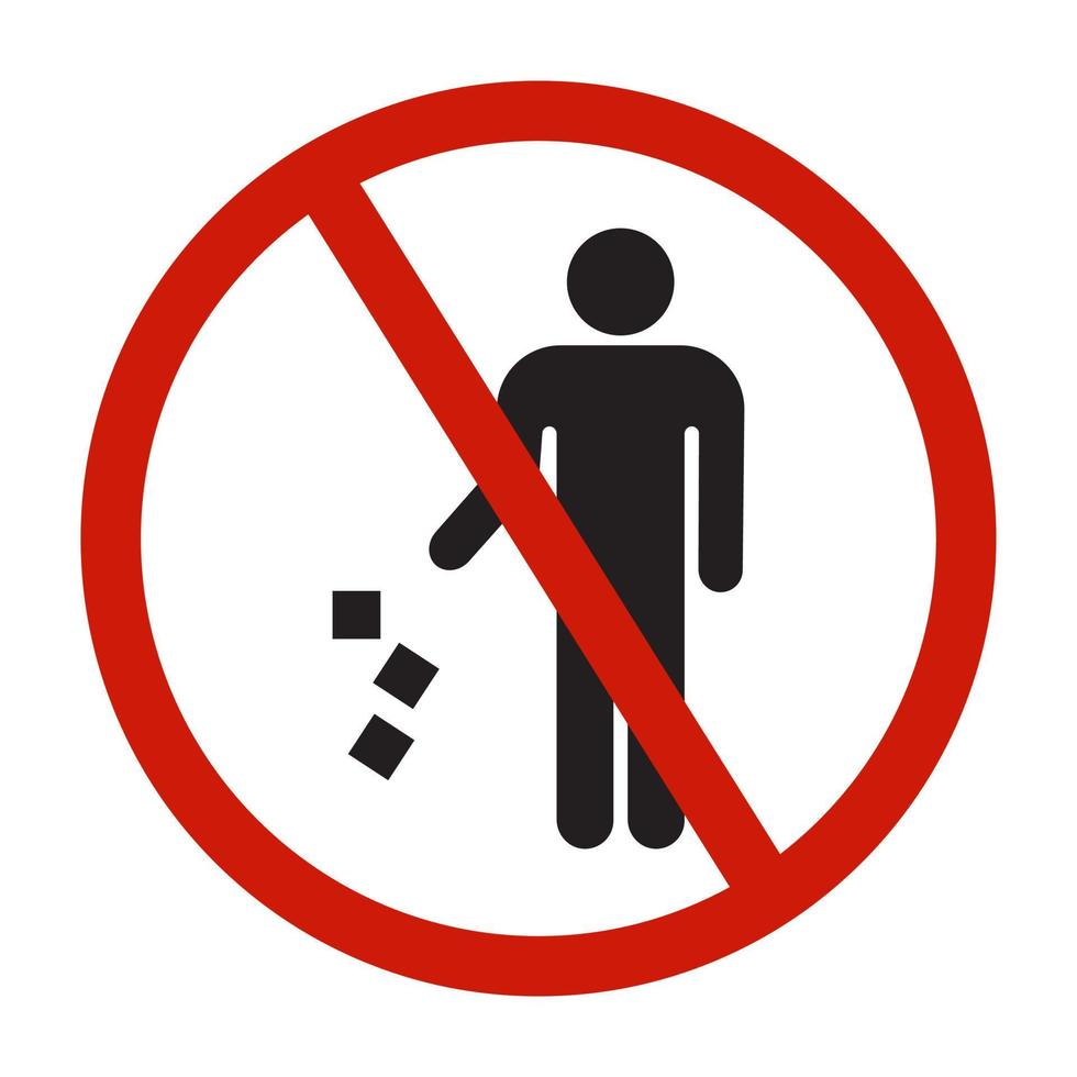 No littering allowed sign vector