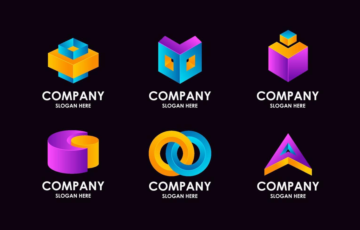 3D Geometric Logo Template vector