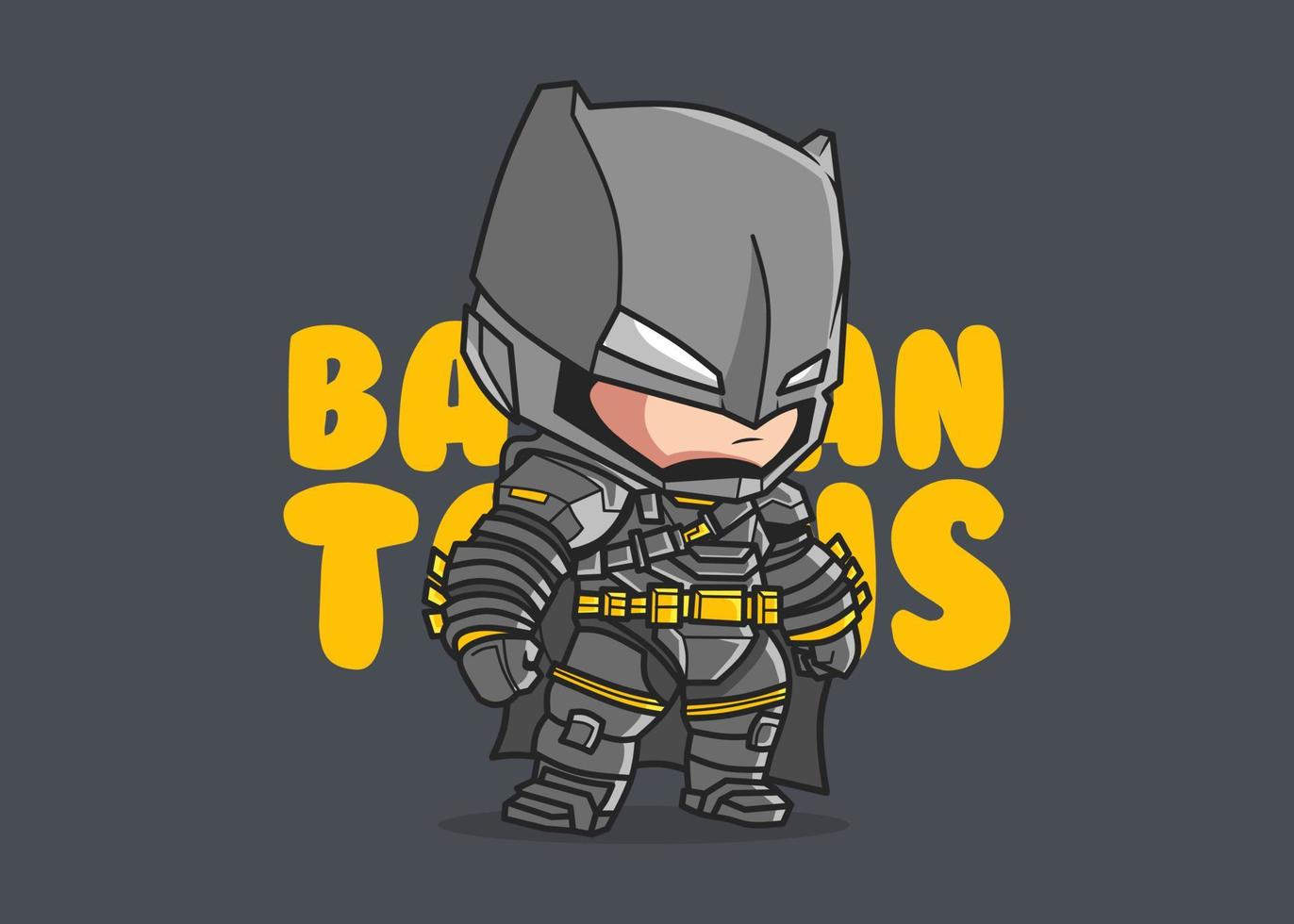 cute Batman illustration, icon vector, flat cartoon style. vector
