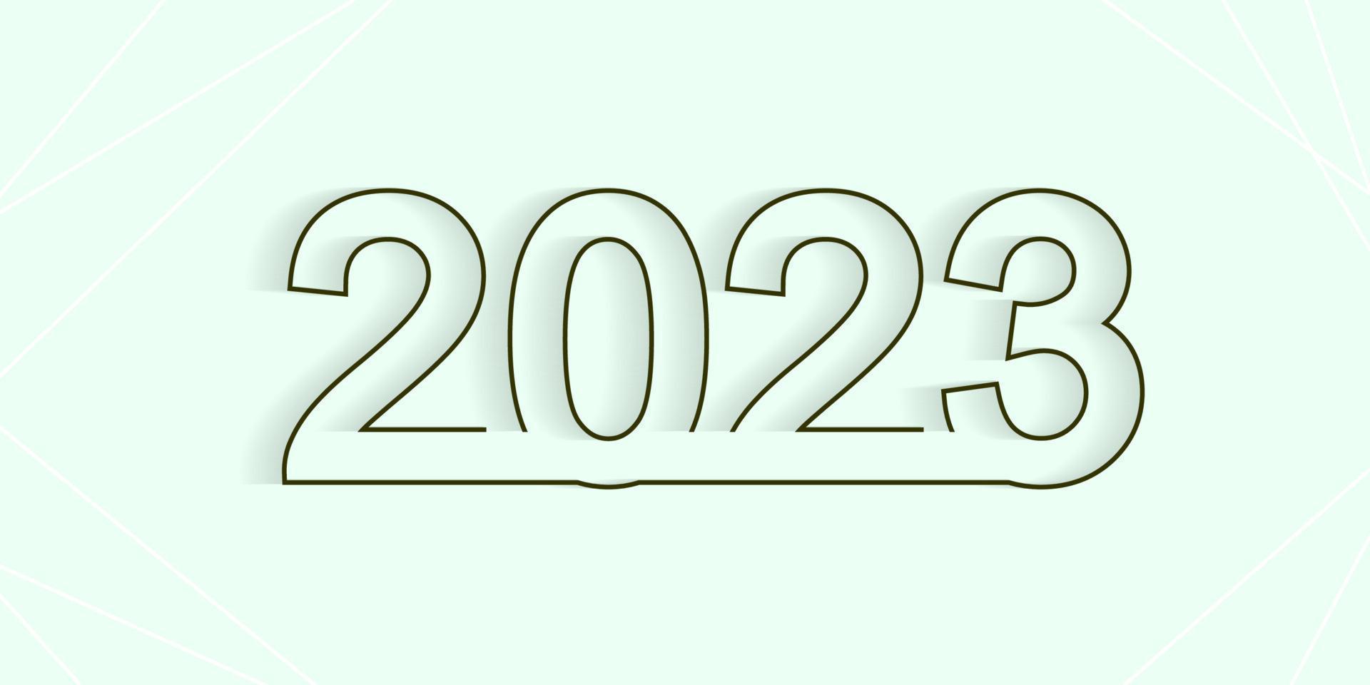 2023 text in line style for new year vector