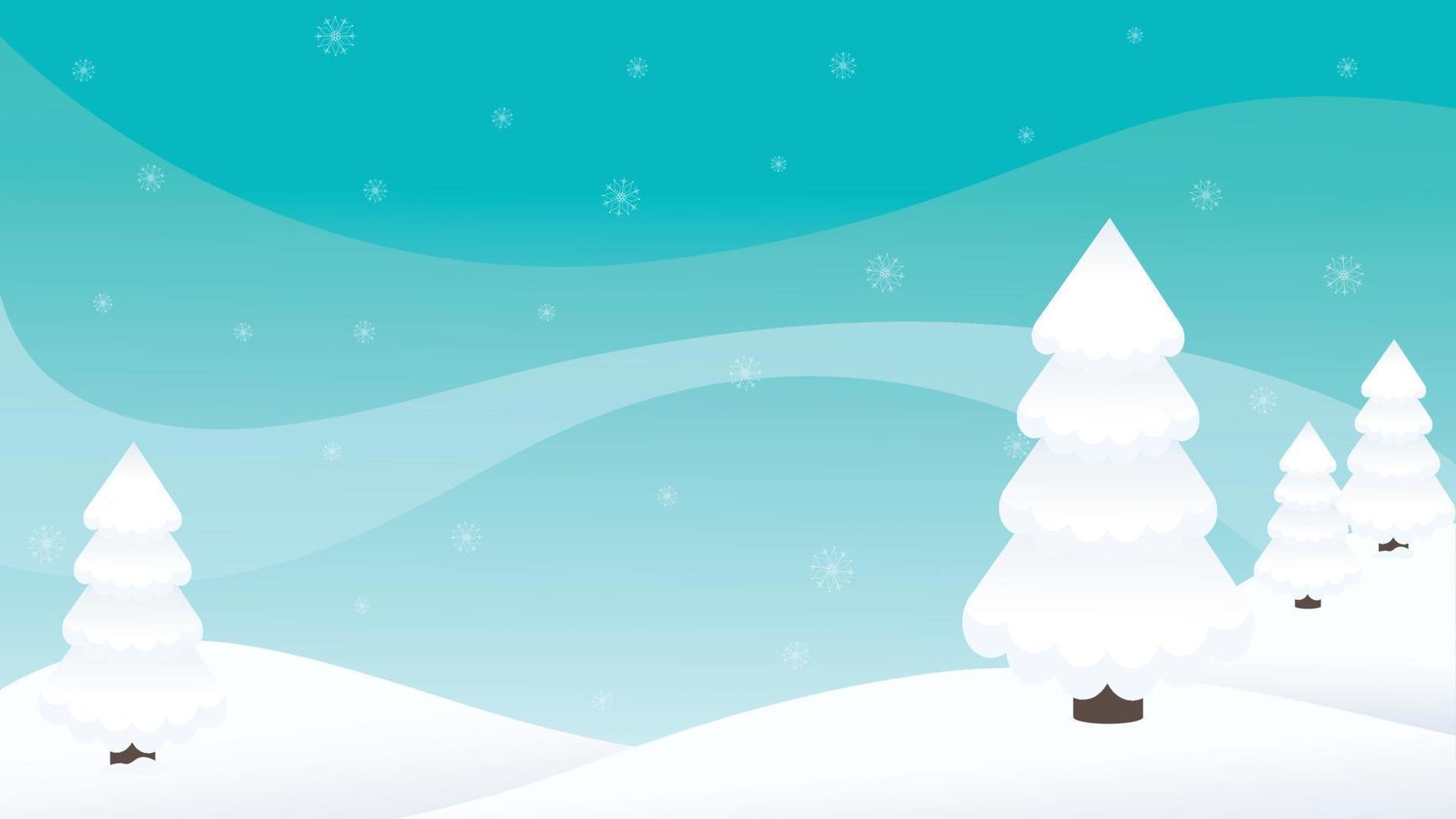 Winter Wonderland Snowy Vector Illustration Background