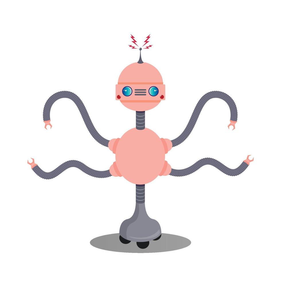 Multitasking Robot vector illustration graphic