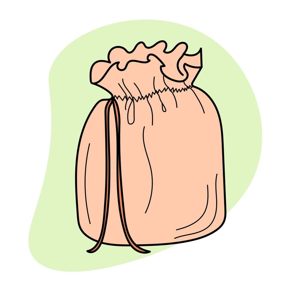Freehand line art of womens handbag silhouette. Piece of clothing. Accessory vector