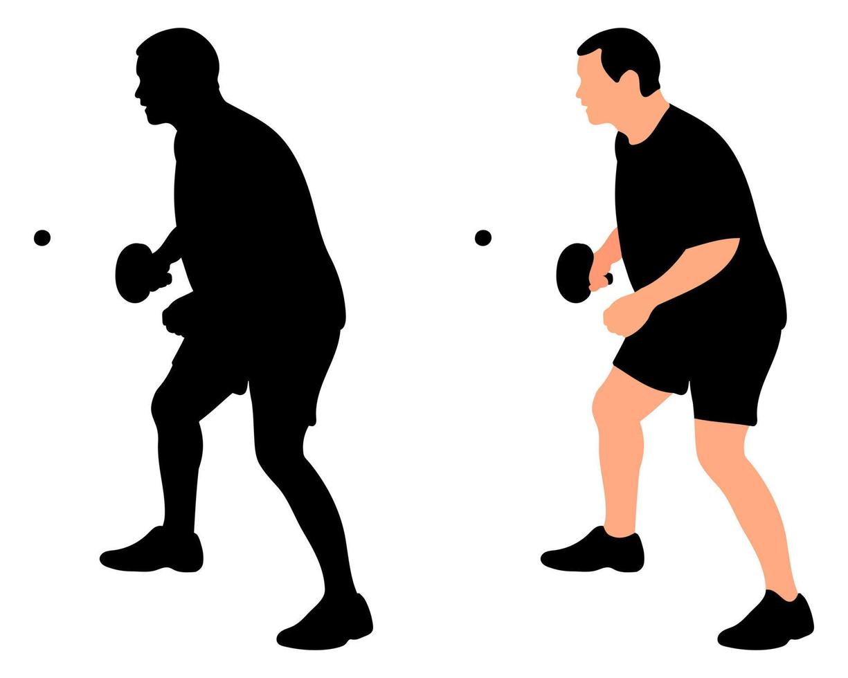 Silhouette athlete tennis player playing table tennis. Male figure of athlete. Isolated vector
