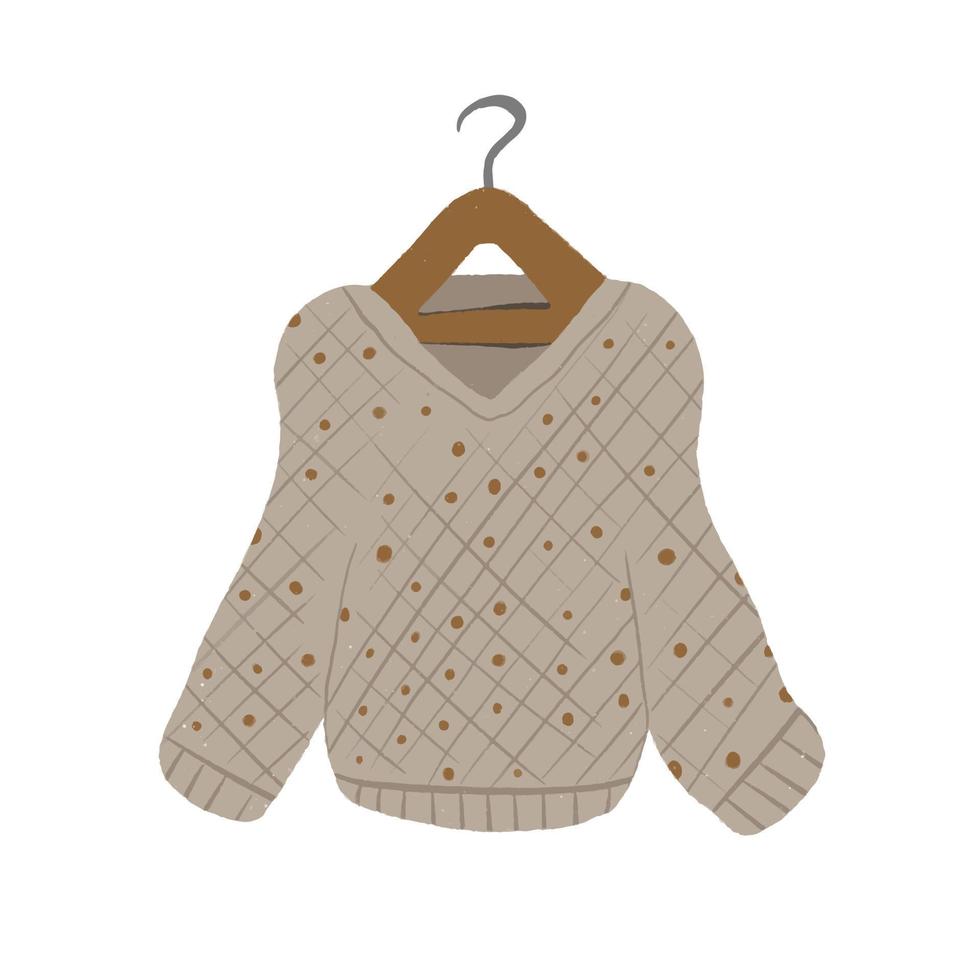 sweater on a hanger hand drawn vector