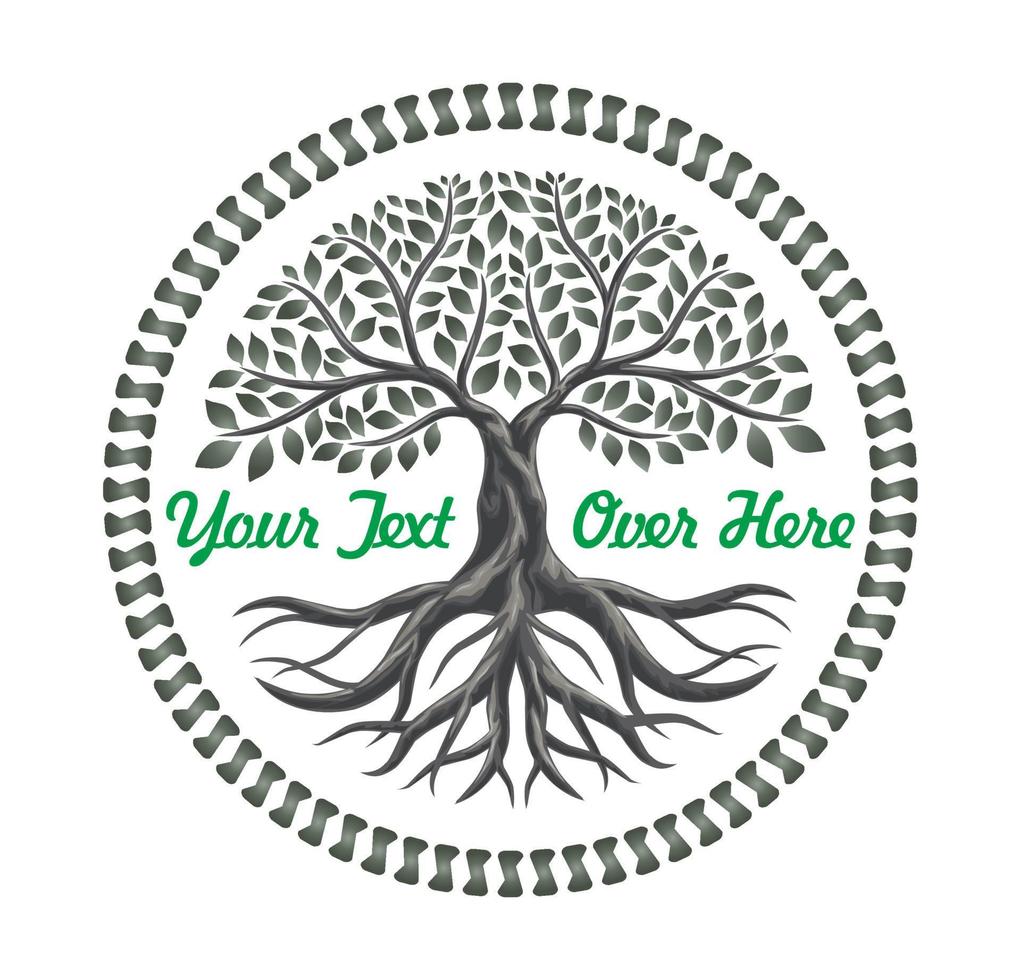 badge logo with circular tree concepts. natural brand. nature product symbols and emblem. vector