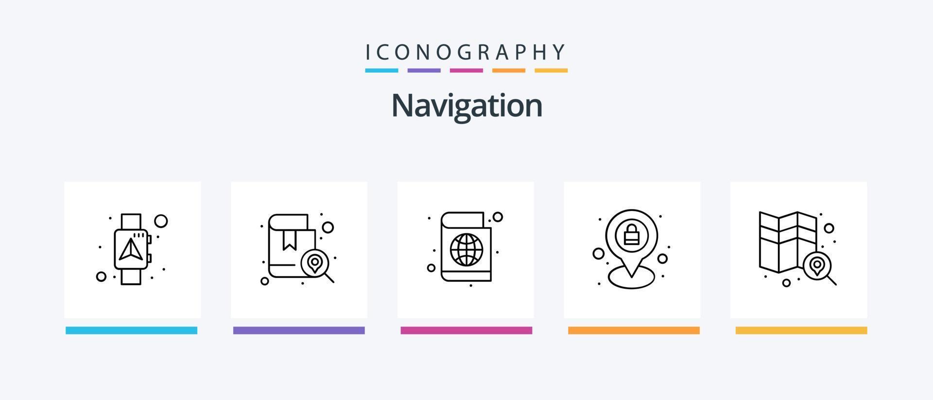 Navigation Line 5 Icon Pack Including . marker. direction. location. location. Creative Icons Design vector
