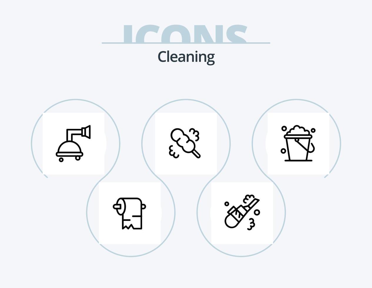 Cleaning Line Icon Pack 5 Icon Design. . towel. duster. cleaning. sweep vector