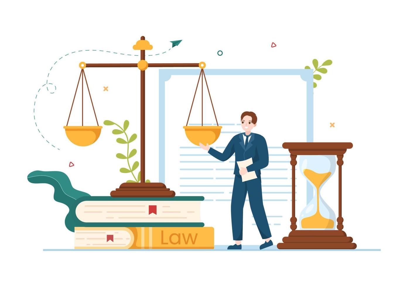 Law Firm Services with Justice, Legal Advice, Judgement and Lawyer Consultant in Flat Cartoon ...