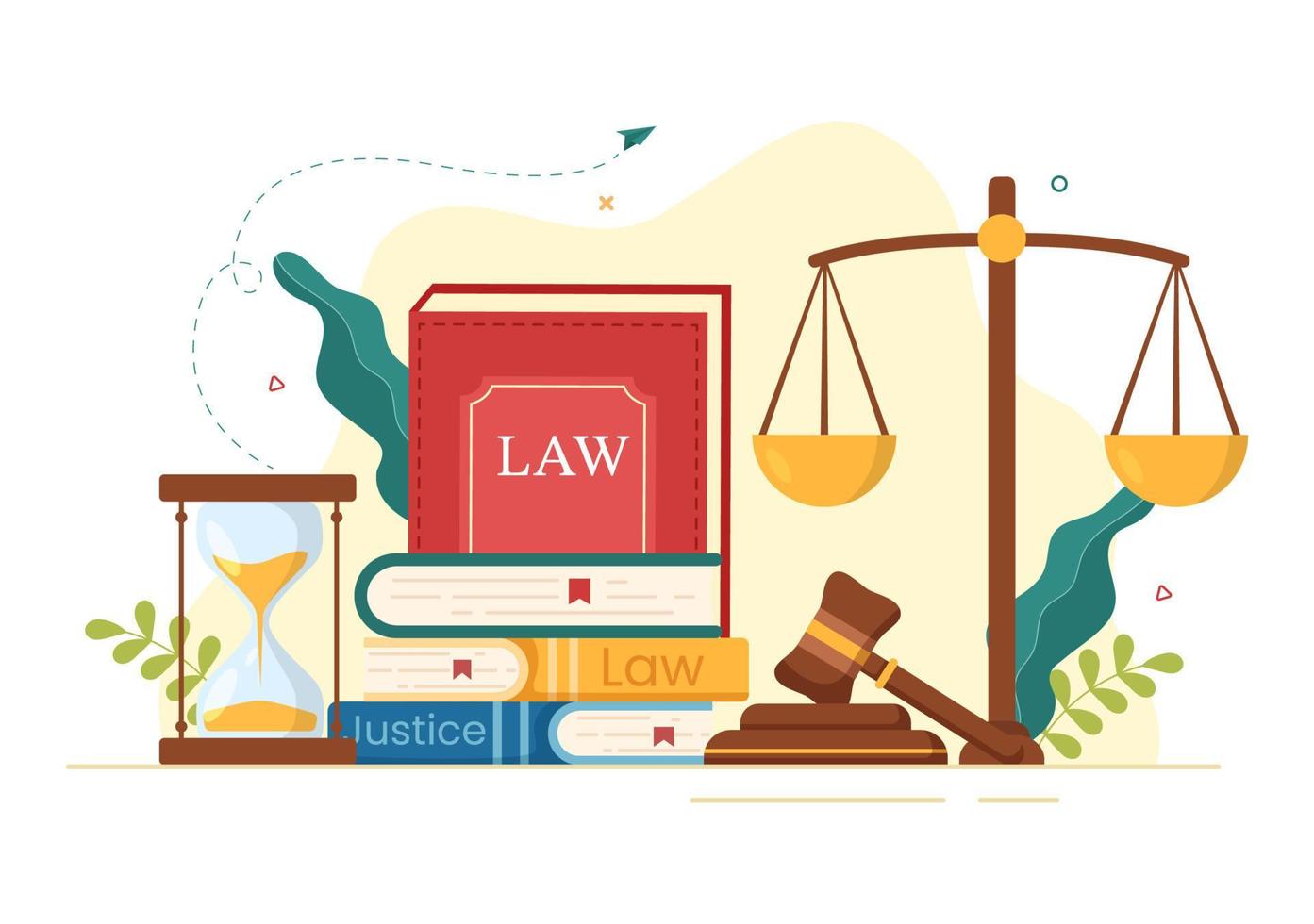 Law Firm Services with Justice, Legal Advice, Judgement and Lawyer Consultant in Flat Cartoon Poster Hand Drawn Templates Illustration vector