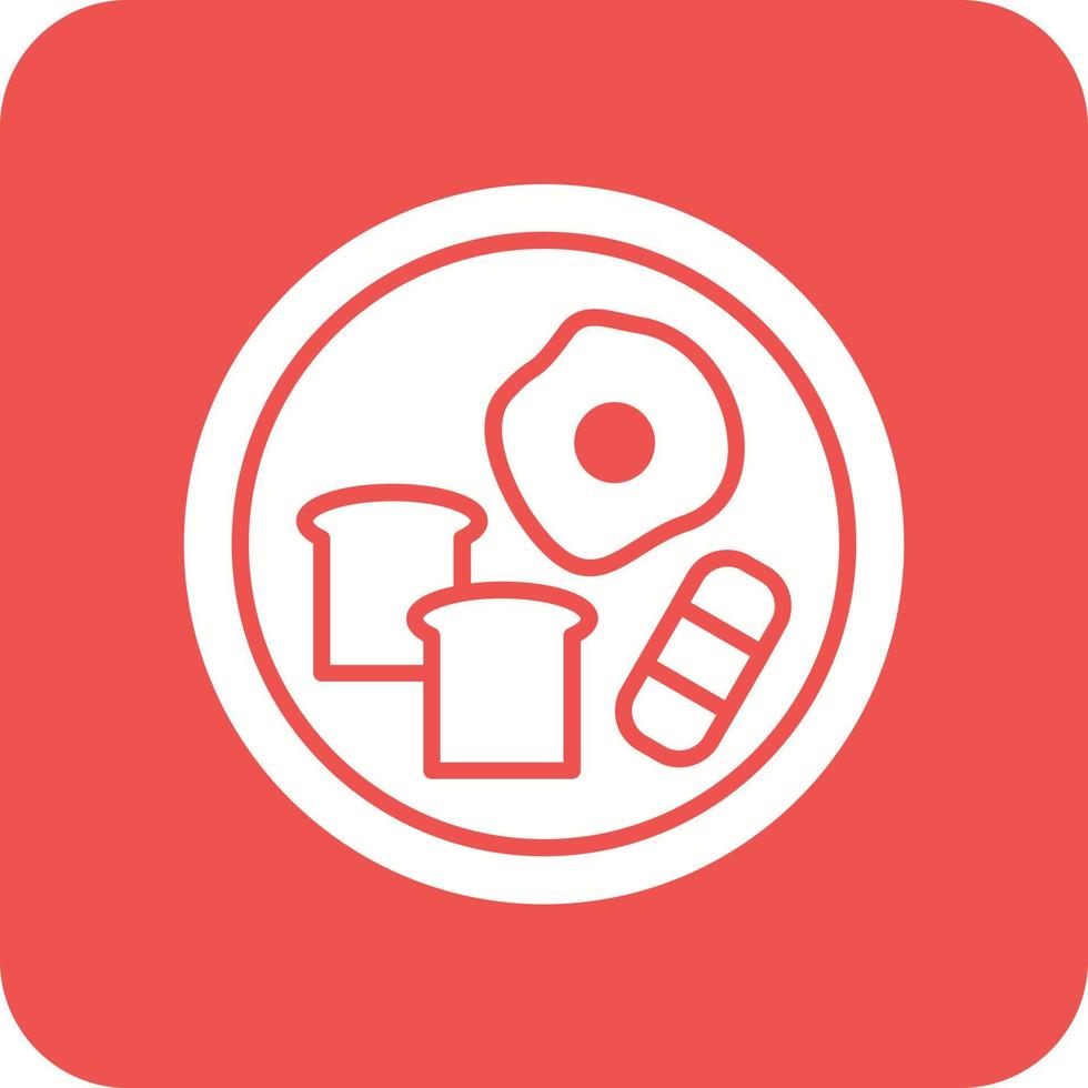 Breakfast Glyph Round Corner Background Icon vector