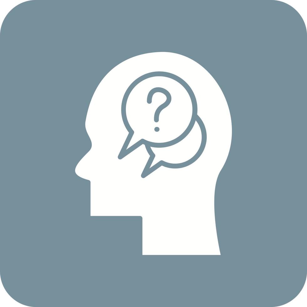 Doubt Glyph Round Corner Background Icon vector