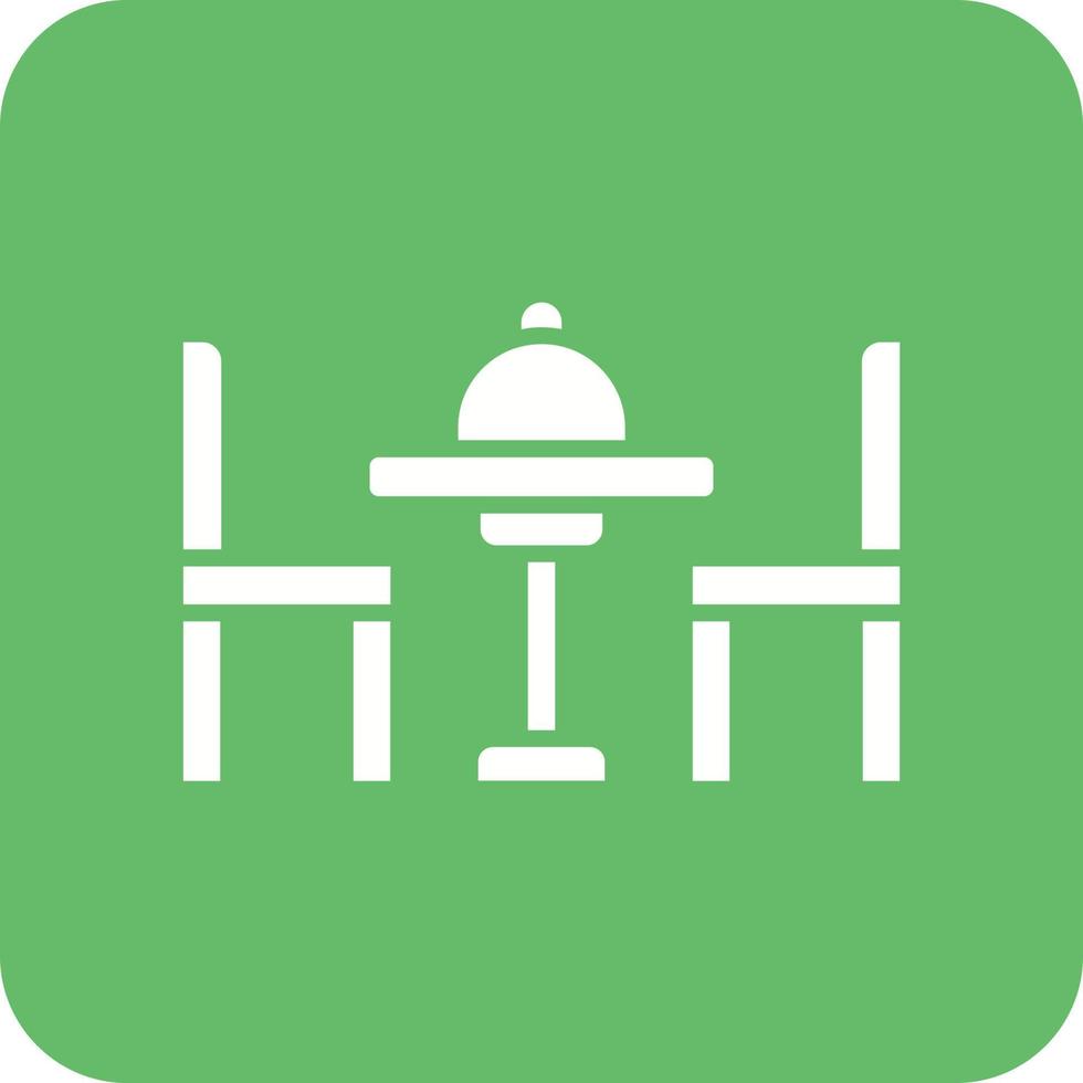 Dinner Table Glyph Round Corner Background Icon vector