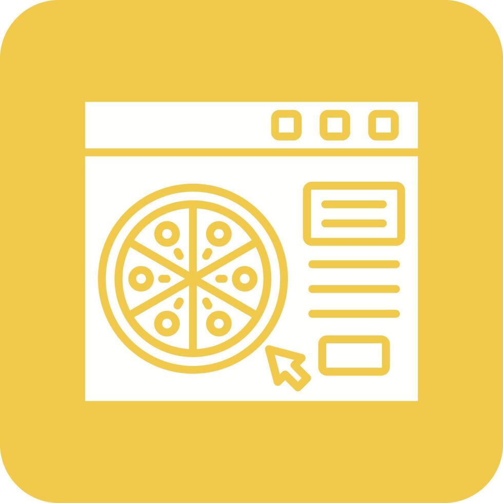Online Order Glyph Round Corner Background Icon vector
