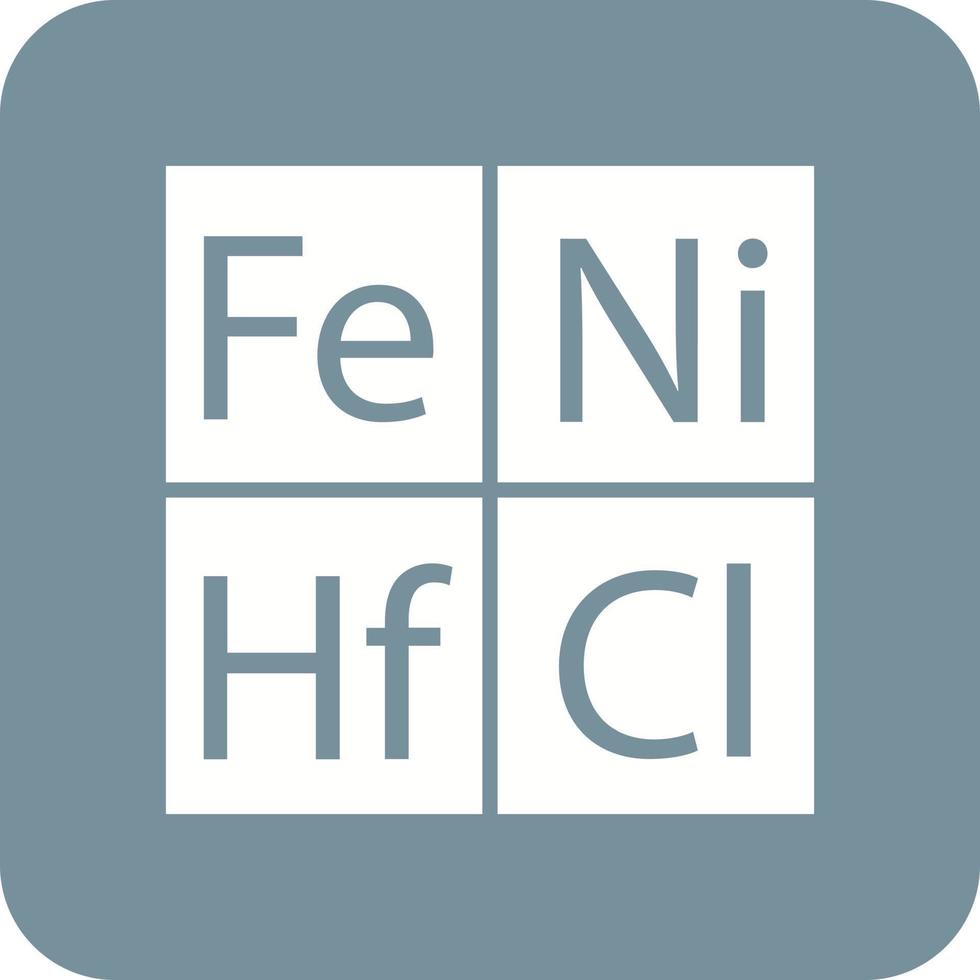 Periodic Table Glyph Round Corner Background Icon vector