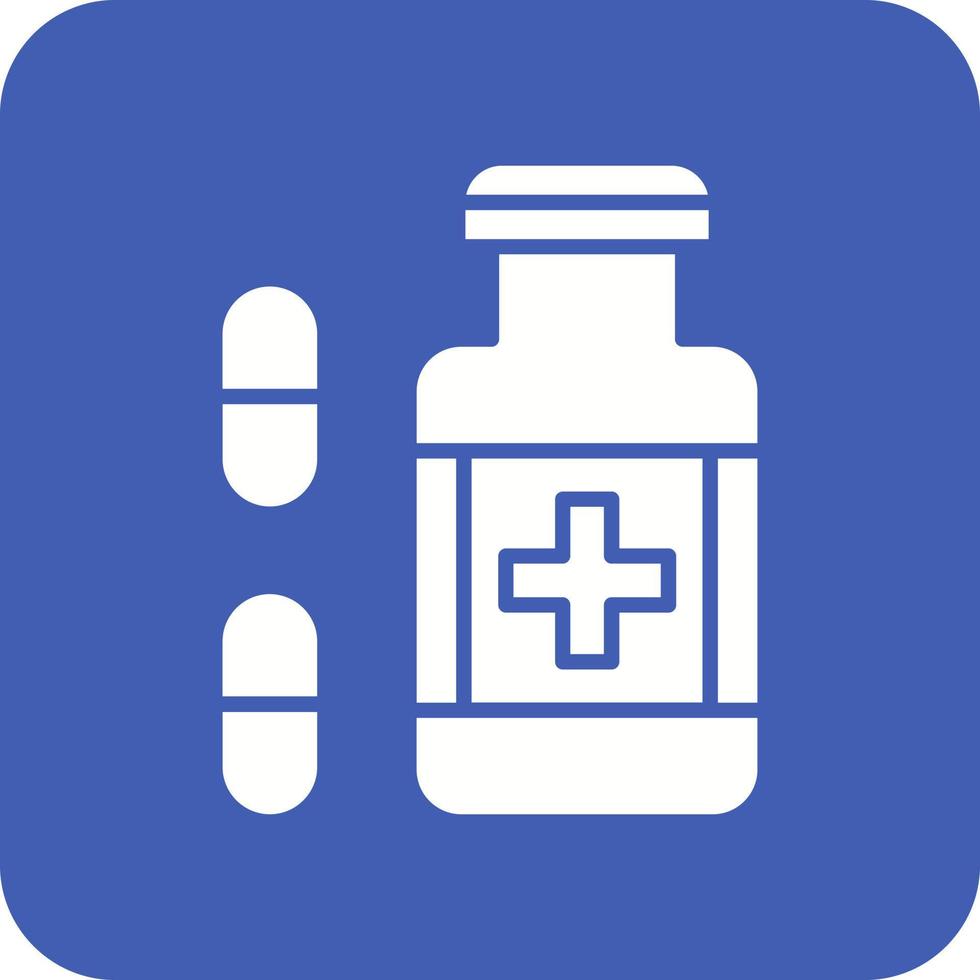 Pills Glyph Round Corner Background Icon vector
