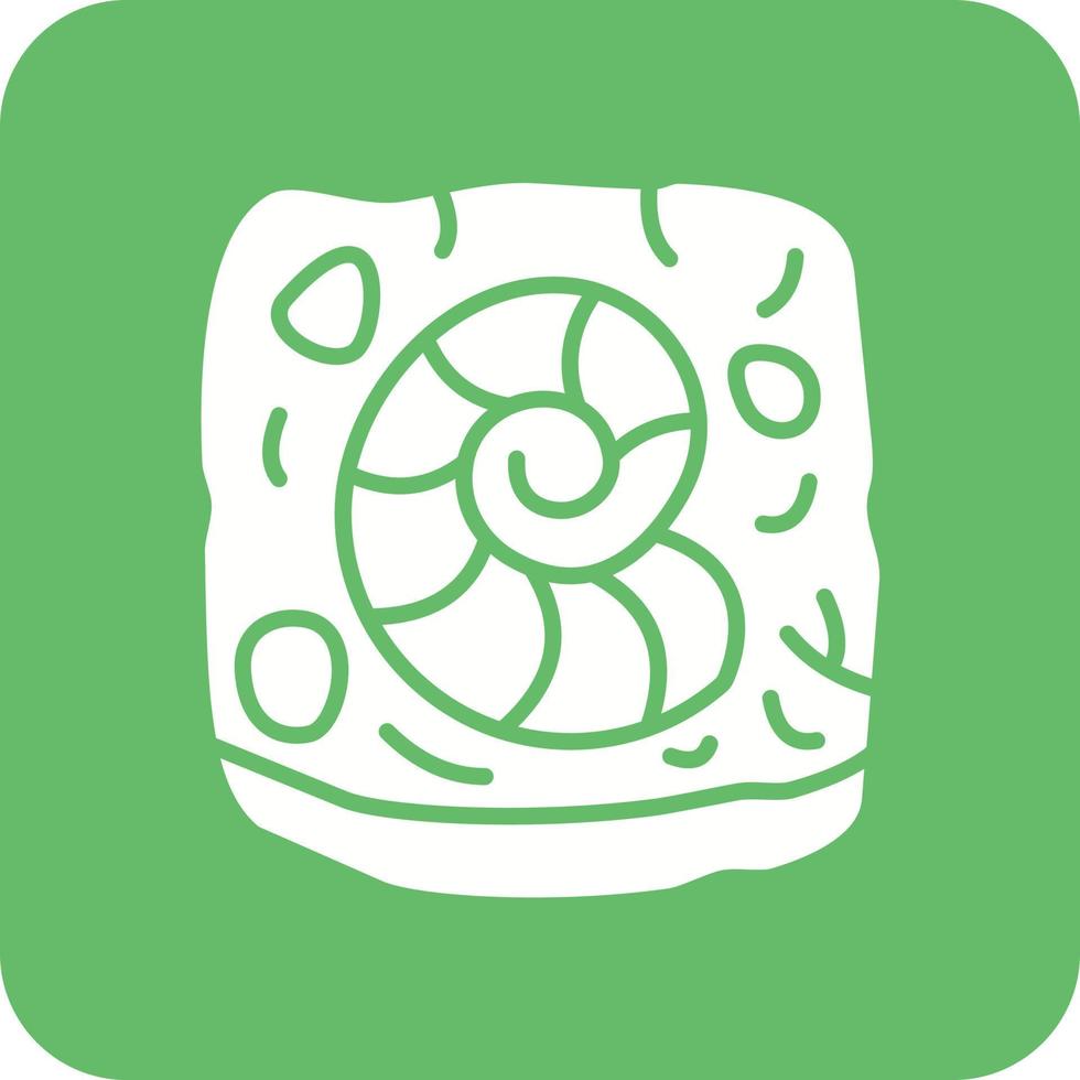 Fossil Glyph Round Corner Background Icon vector