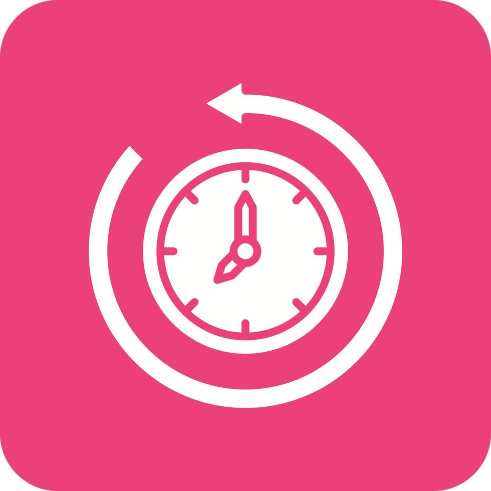 Return to the Past Glyph Round Corner Background Icon vector