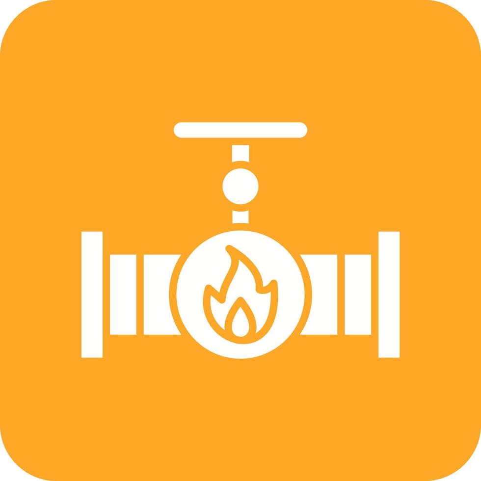 Gas Glyph Round Corner Background Icon vector