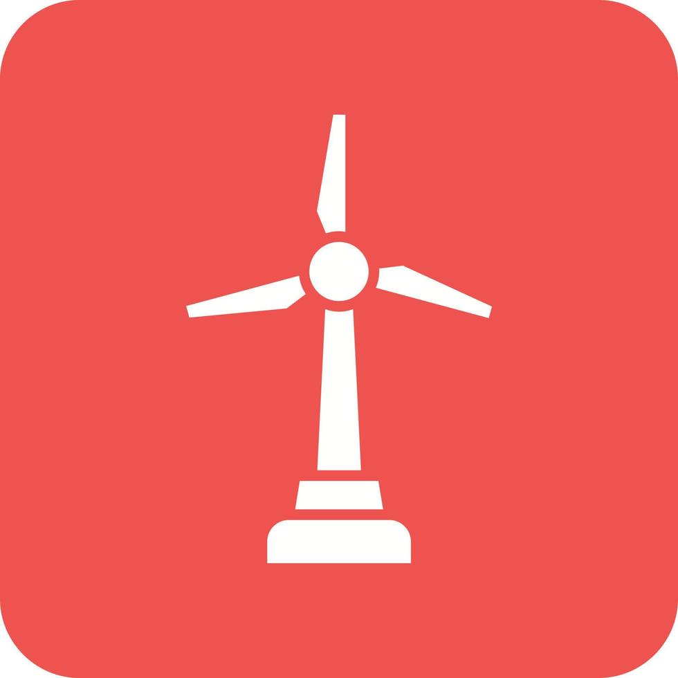 Wind Power Glyph Round Corner Background Icon vector