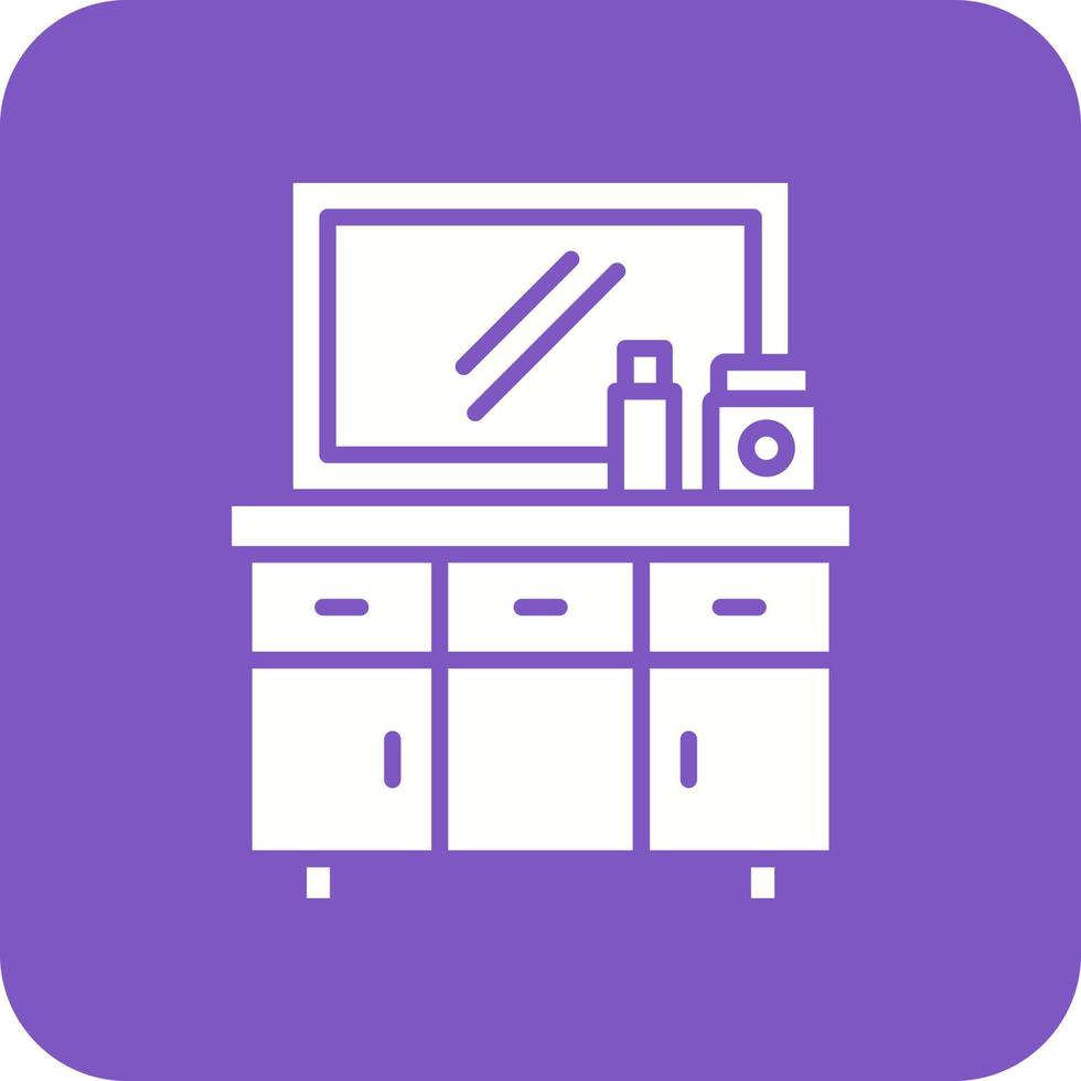 Table Glyph Round Corner Background Icon vector