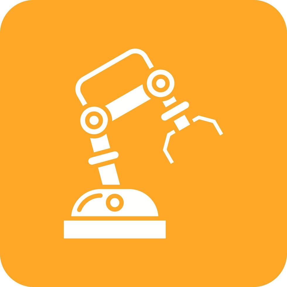 Robotic Arm Glyph Round Corner Background Icon vector